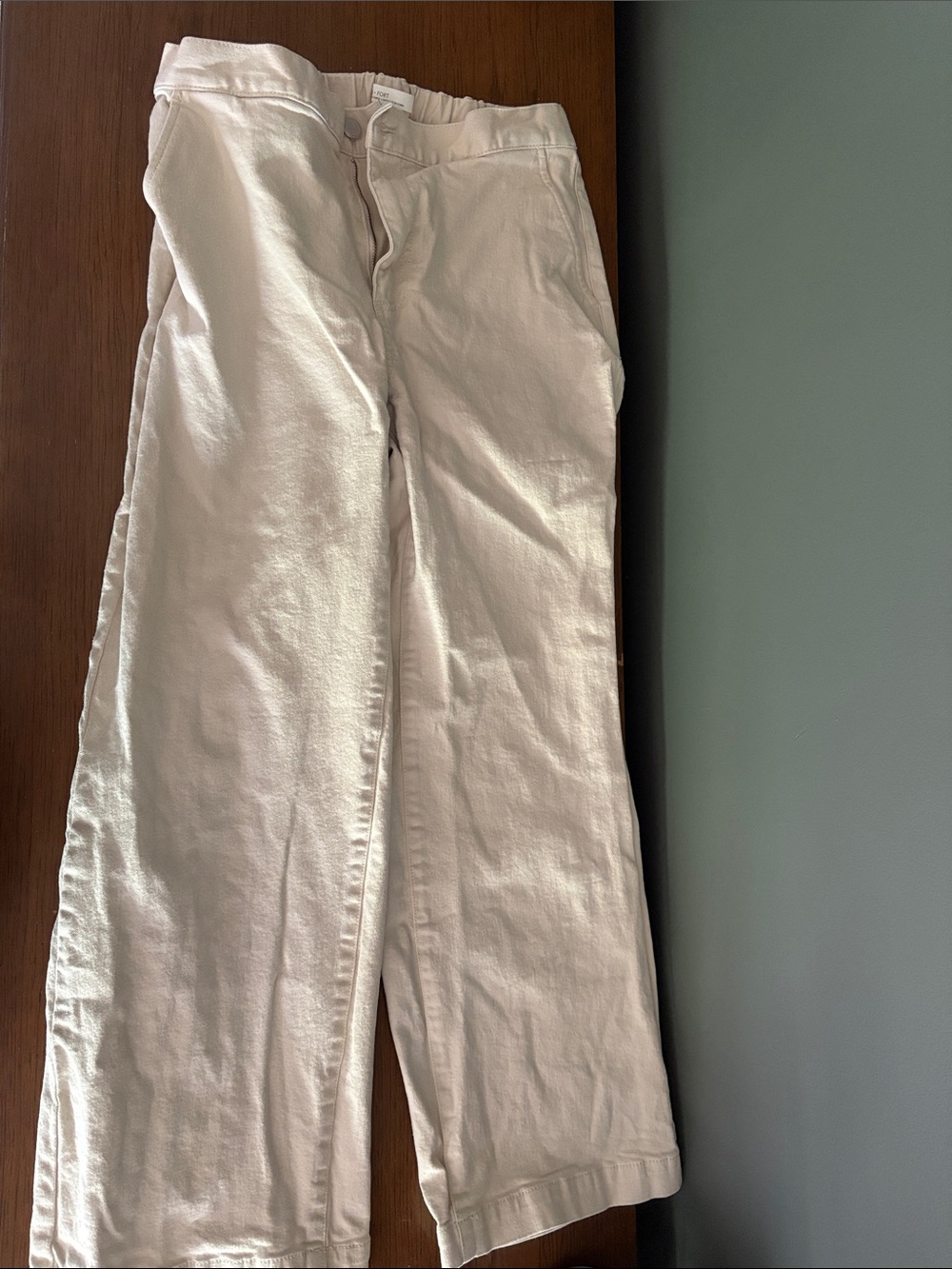 Oak & Fort Cream High-Waist Wide Leg Pants